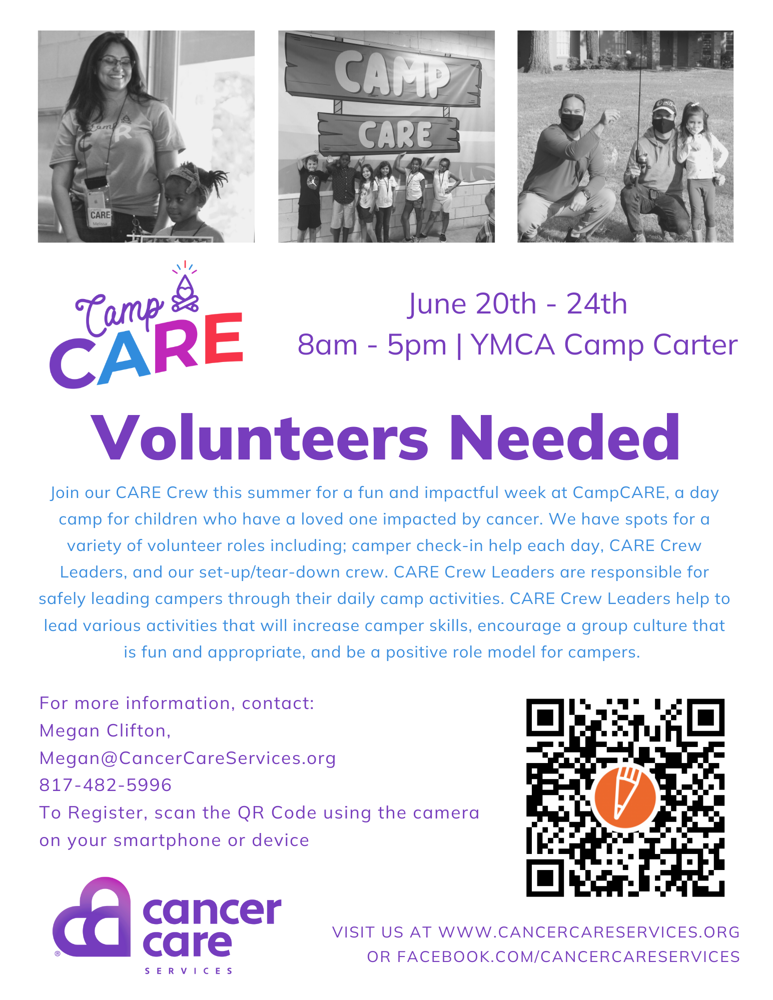 CampCARE 2022 Volunteer Flyer