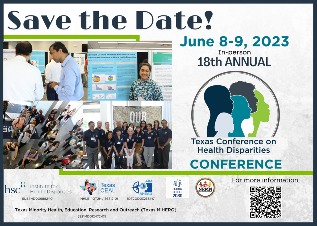 Texas Conference of Health Disparities Save the Date Flyer