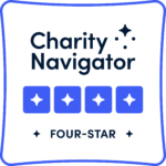 A Charity Navigator seal with 4 stars