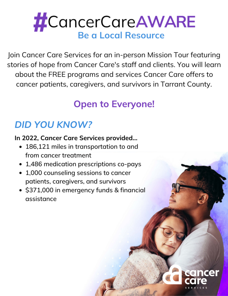 Flyer for YMCA CancerCareAWARE Tour.