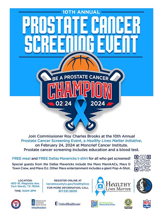 10th Annual Healthy Lives Matter Prostate Screening Event English Flyer