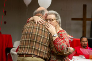 A couple slow dances at Cancer Care's Valentine's Dinner 2024.